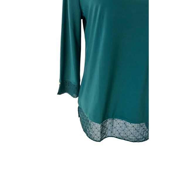 JONESNY Green 3/4 Sleeve Blouse Top Size Small NEW - Picture 4 of 7